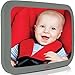 Lusso Gear Baby Backseat Mirror for Car. Largest and Most Stable Mirror with Premium Matte Finish, Crystal Clear View of Infant in Rear Facing Car Seat - Secure and Shatterproof (Gray)