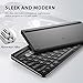 iClever Bluetooth Keyboard - Rechargeable Multi-Device Wireless Keyboard with Aluminium Alloy Housing and Phone Holder, Universal Bluetooth Keyboard for Tablet Android iOS Windows
