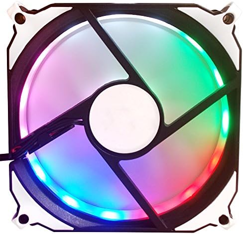 ABATAP 120 mm Standard Case Fan Ultra Quiet Computer Cooling Fan With Removable bracket and Silicone pad 4 colors & RGB (1 PACK, Rainbow)
