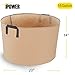 iPower 15 Gallon 5 Pack Grow Bags Nonwoven Fabric Pots Aeration Container with Strap Handles for Garden and Planting, 5-Pack Tan, 15 Gallon