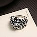 Herinos Stainless Steel Black Crown Ring Halloween with Hollowed-Out Design