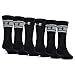 Under Armour Youth Cotton Crew Socks, Multipairs, Black/White (6 Pairs), Small