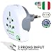 World to Italy Travel Adapter by Q2Power | For Type L Outlets | Grounded & Safe | Works with Laptops, Computers, Smartphone Chargers, Portable Devices | Perfect for International Trips