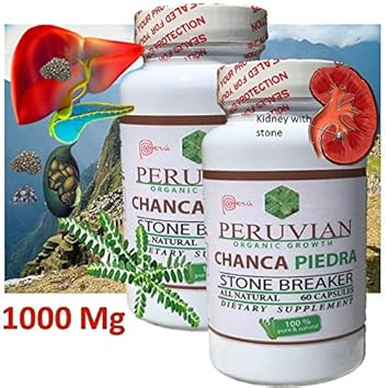 Chanca Piedra 1000 MG per Serving- 120 Tablets Kidney Stone Crusher Gallbladder Support Peruvian Chanca