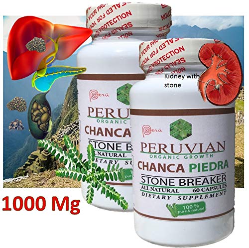 Chanca Piedra 1000 MG per Serving- 120 Tablets Kidney Stone Crusher Gallbladder Support Peruvian Chanca Piedra Made in The USA