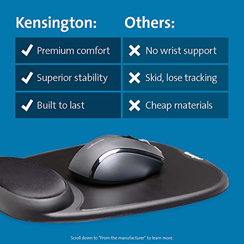 Kensington Comfort Gel Mouse Pad with Wrist Rest Black (K62386AM