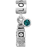JMQJewelry Big Ben Rome Colosseum Travel London Italy Dangle Mom Daughter Wife Women Bead Charms Fits Pandora Bracelets