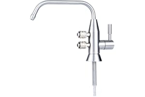 Alkaline Water Faucet, 1/2" Two spout ionizer Faucet Stainless Steel for Alkaline Water Ionizer Filtration System