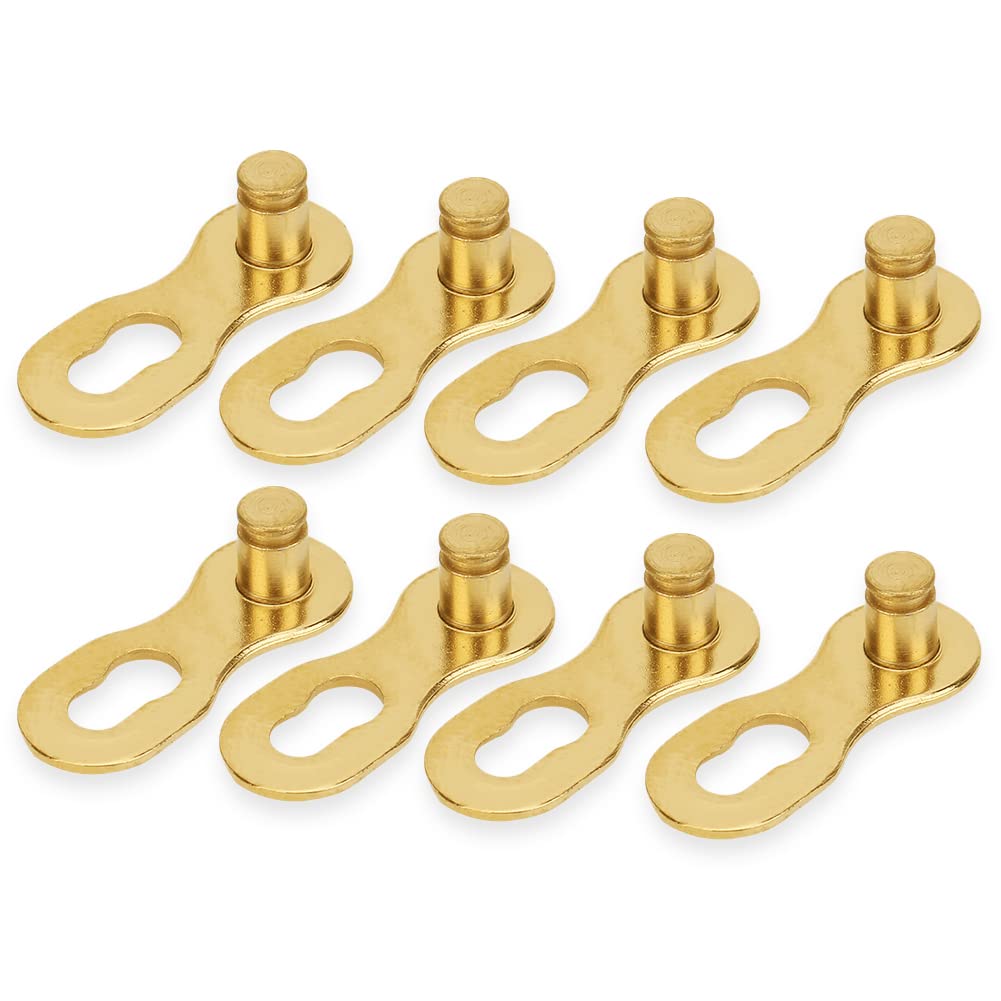 4 Pair Bike Chain Link, Steel Bike Bicycle 12Speed Chain Missing Link Connector Parts Cycling Accessory(Gold)