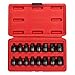 Sunex 3646, 3/8 Inch Drive Low Profile Impact Hex Driver Set, 16-Piece, SAE/Metric, 1/4 Inch - 3/4 Inch, 6mm - 19mm, Cr-Mo Steel, Dual Size Markings, Heavy Duty Storage Case, Meets ANSI Standards