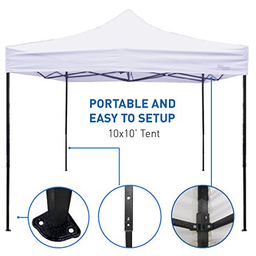 Best Selling 10 x10 Tent - Deluxe Instant Easy Pop-Up Frame - Outdoor Gazebo Canopy Tent - Beach Party Market Sun Shade