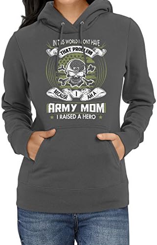 Unisex I am a Army Mom, I raised a Hero Hoodies Front Pouch Pocket(Charcoal XL)
