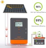 PowMr 30A MPPT Solar Charge Controller 12V 24V Auto LCD AGM Gel Lithium view 2