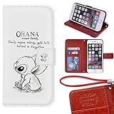 iPhone 6 Plus Wallet Case[5.5 inch], Onelee - Disney's Lilo & Stitch Ohana Premium PU Leather Case Wallet Flip Stand Case Cover for iPhone 6 Plus with Card Slots