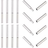 PH PandaHall 15 Sets Cylinder Bayonet Push Clasps Stainless Steel Cord Ends for 1mm Round Leather Cord Buckle Mating Connectors for Your DIY Jewelry Projects 20x2mm, Hole 1mm