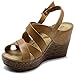 Ollio Women's Shoe Cross Strap Platform Wedge Heel Sandal