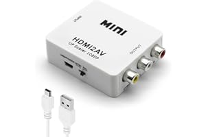 Sorthol HDMI to RCA Converter, 1080p HDMI to AV Converter Mini HDMI to 3RCA CVBs Composite Video Audio Adapter for TV/PS3/VHS/VCR/DVD/PC/Blu-Ray DVD