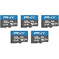 PNY 128GB Elite Mobile Accessories Class 10 U1 V10, A1 microSDXC Flash Memory Card for Mobile Devices - 100MB/s, Full HD, UHS-I, Micro SD 5-Pack