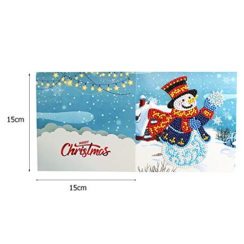 8pcs Christmas Cards 5D DIY Diamond Painting Greeting Card Special-Shaped Birthday Festival Gifts Mosaic Making Art Craft - Thumbnail 5