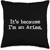 Aries Horoscope Gifts Women Girls Men Zodiac Sign Astrology Throw Pillow