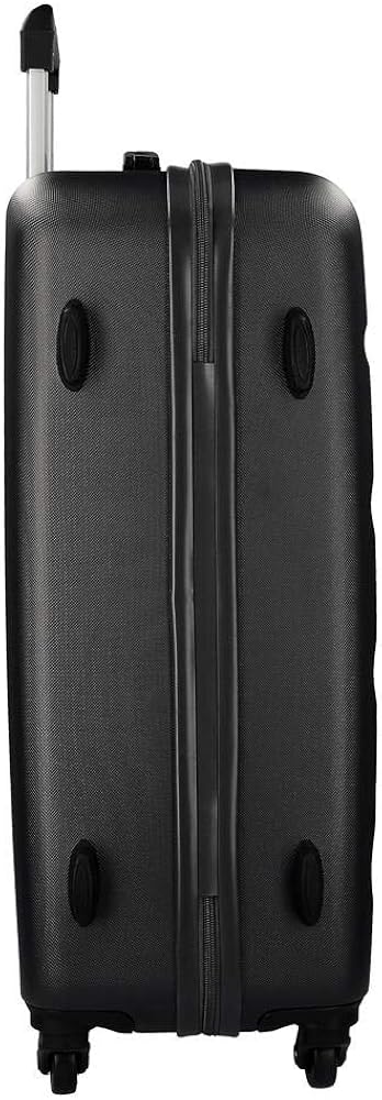 Roll Road Flex Black Big Suitcase 51x74x28 cm Rigid ABS Combination Lock 91 Litre 3.8 kg 4 Wheels, 51x74x28 cms - Image 5