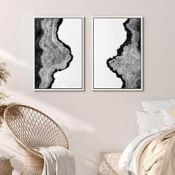 MUDECOR Framed Canvas Print Wall Art Set Black and