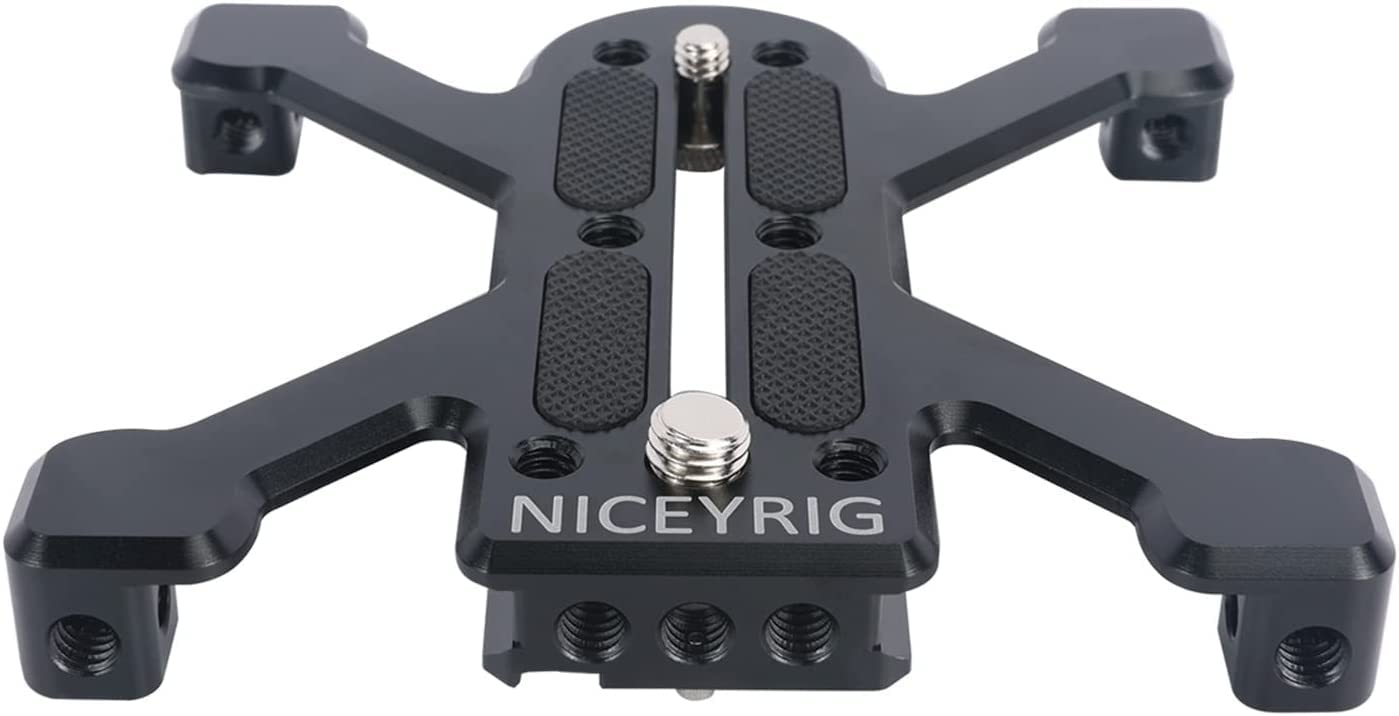NICEYRIG Camera Quick Release Base Plate Compatible with Arca-Swiss Standard Tripod Applicable for DSLR and Mirrorless Camera with Four Feet Stable Support - 520