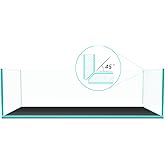 FZONE 9 Gal Shallow Aquarium, Low Iron Glass, Rimless Design (L60-W36) | Light transmittance 91.5%,6mm glass thickness,45&deg; Mitered Edge Design, NovaClear Ultra-White Glass