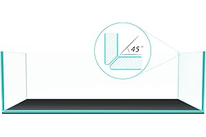 Fzone 9Gal Sharrow Rimless Low Iron Fish Tank Nova Clear Ultra-White 45° Mitered Edges Translucent Glass Anata Series Aquarium w/Black Foam Leveling Mat