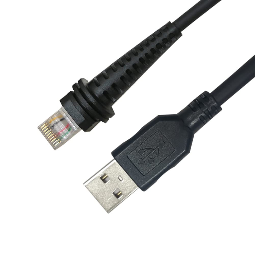Coiled USB Cable 1900G-HD 1900G-SR 1902G-HD 1300G 1400G Barcode Scanner USB Cables for Honeywell (3M / 9FT Coiled USB Port)