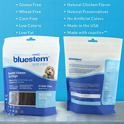 Dog Dental Chews: Rawhide Free Treat Teeth Cleaning Sticks for ALL Breed of Small & Medium to Large Dogs. Brushing Chew Stick Treats Plaque Tartar & Bad Breath. Healthy Pet Food Supplies MADE IN USA