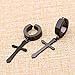 JLJ Non-pierced Clip On Hoop Earrings Set Stainless Steel Cross Dangle Drop Earrings for Women and Men