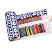 Amerzam Pencils Canvas Pencil Wrap,72 Colored Pencils Roll Pouch Case Holder (Blue)
