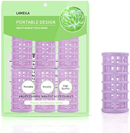 Hair Rollers DIY Hair Styling Roller Curlers Clips Plastic Hairdressing Curlers Hair Design Beauty Hair Tools - Pack of 6 - Purple