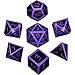Hestya Metal Dices Set Polyhedron Dice for Role Playing Math Teaching Table Games Solid Zinc Alloy with Enamel Dice with Storage Bag