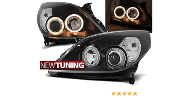 Faros delanteros para Opel Vectra C 09.05-08 Angel Eyes, color negro