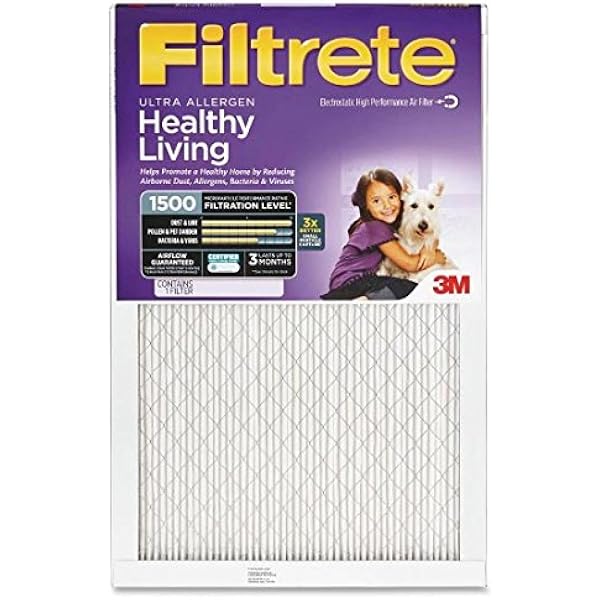 Amazon.com: 20x25x1 (19.6 x 24.6) Filtrete 1250 Ultra Allergen Filter by 3M  (4 Pack) : Tools u0026 Home Improvement