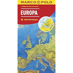 MARCO POLO Länderkarte Europa, physisch 1:2 500 000: Wegenkaart 1:2 500 000 Landkaart – Gevouwen Kaart, 8 oktober 2021