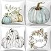 Decemter Happy Fall Yall Pumpkin Thanksgiving Decoration Cotton Blend Cushion Cover Set of 4,18x18