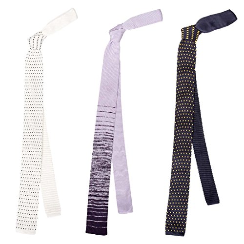 Bmc stylish 3pc mixed pattern mens fashion knitted neck tie acces…