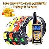 HISEASUN Remote Dog Training Collar for 3 dogs, Rechargeable with Beep, Vibration and Shock Electronic Collar, 1000ft Range (for three dogs)