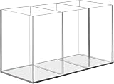 Uquelic Acrylic Pen Pencil Holder 3 Compartments Clear Desk Organizer