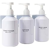 GOYISEE 3-Chamber Shampoo &amp; Conditioner Dispenser - Wall-Mounted Soap Dispenser Plastic Bottles with 4CC Pumps, No Drill Installation, Refillable for Bathroom, RV, Commercial Use White