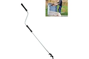 FOCEFEC Compost Aerator, 110CM Length Compost Turner Iron Composting Accessories - Manual Turners for Compos Bins and Garbage Decomposition, Rustproof and Durable