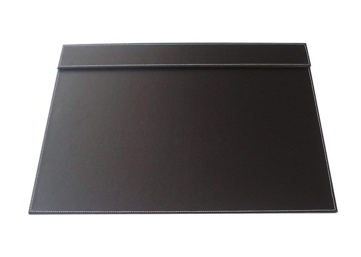 KINGFOM Ultra-Smooth Desk Mat with Office PU Leather Writing Pad Desk File Paper Clip Drawing & Writing Board Tablet (Brown-A006)