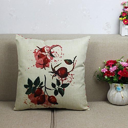 ZQ Home decorations Rustic flowers/grass/leaves patterned cotton, linen decorative throw pillow Cushion cover 18 " , a043. , 45x45