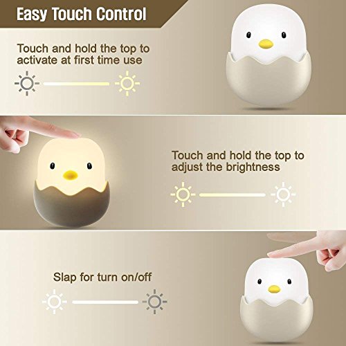 image for Tecboss Night Light for Kids, Baby Night Light Rechargeable Bedside La