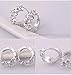 Sterling Silver camellia flower diamond Ear Cuff Earring Ear Stud Ear Rings