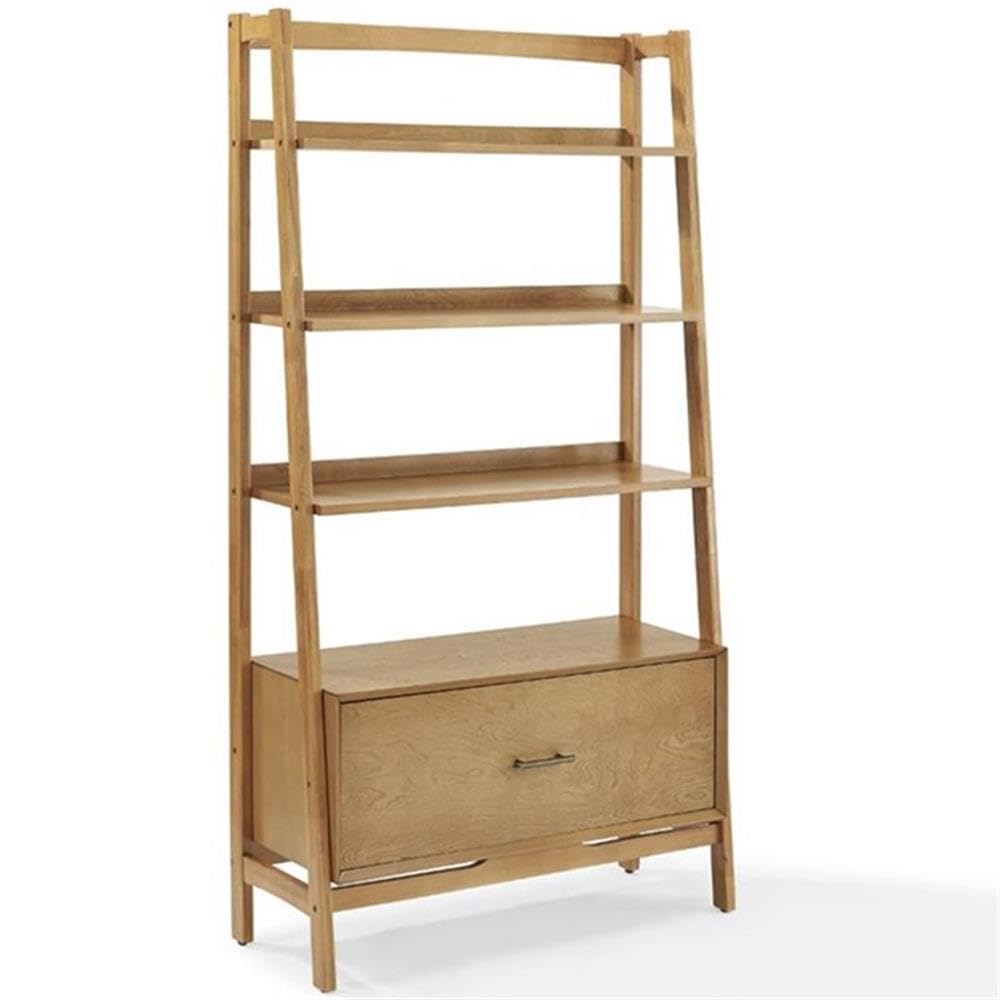 Photo 1 of Crosley Furniture Landon Large Bookshelf Etagere, Bookcase Storage with Shelves and File Drawer, Acorn