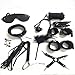 Senswalan 10 Piece Bed Restraints Kit with Adjustable Fur Leather Wrist Cosplay (Black)